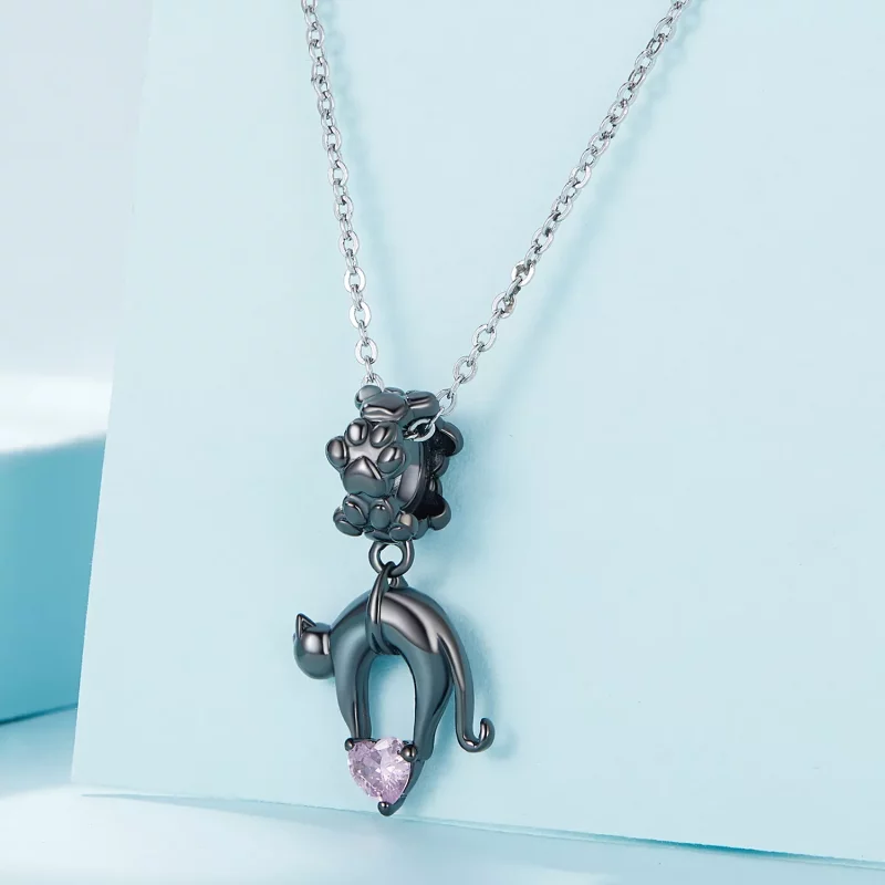 (imagen para) Colgante de gato negro estilo Pandora - SCC2519 - Ver 2