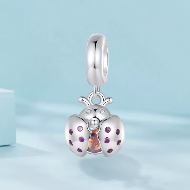 (imagen para) Colgante de mariquita de la suerte estilo Pandora - SCC2613 - Ver 2