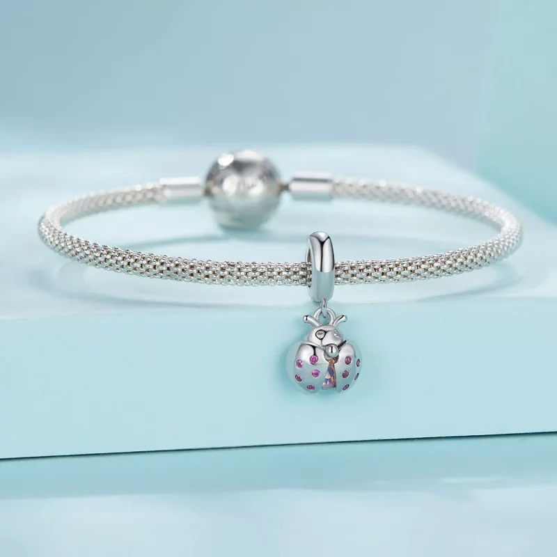 (imagen para) Colgante de mariquita de la suerte estilo Pandora - SCC2613 - Ver 3