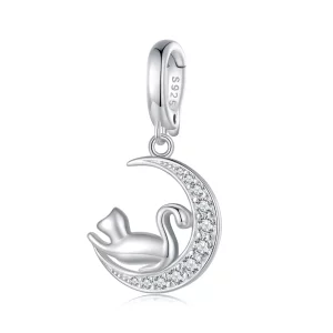 (imagen para) Colgante Luna y Gato Estilo Pandora - SCC2571