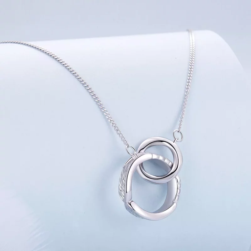 (imagen para) Collar de Doble Anillo estilo Pandora Mobius - BSN362 - Ver 3