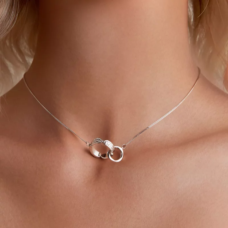 (imagen para) Collar de Doble Anillo estilo Pandora Mobius - BSN362 - Ver 5