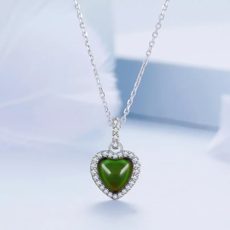 (imagen para) Collar de estilo Pandora con corazón emocional - BSN344 - Ver 4