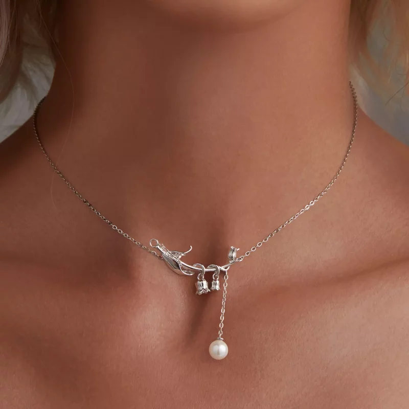 (imagen para) Collar de estilo Pandora Lirio del Valle - BSN357 - Ver 5