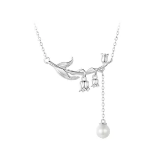 Collar de estilo Pandora Lirio del Valle - BSN357 (imagen para) Collar de estilo Pandora Lirio del Valle - BSN357