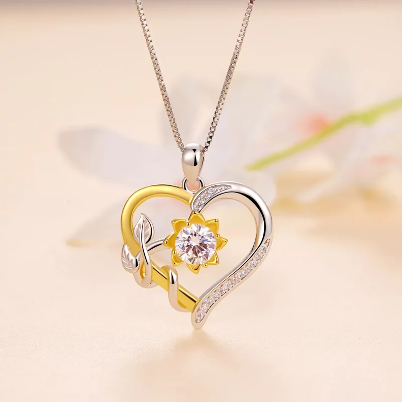 (imagen para) Collar de Moissanita con Estilo Pandora "Amor" (Un Certificado) - MSN012 - Ver 2