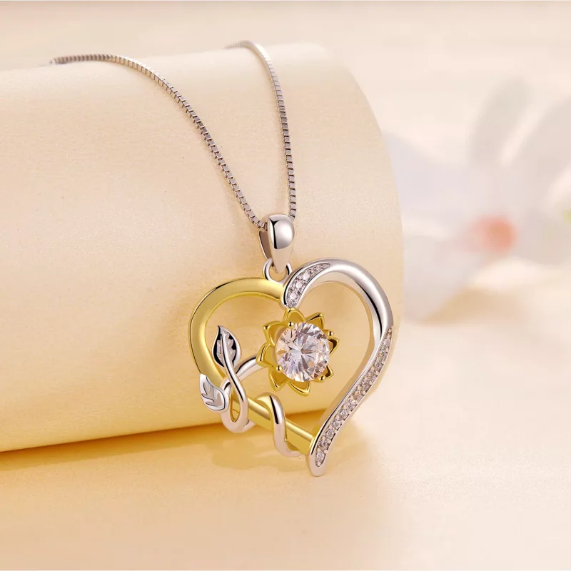 (imagen para) Collar de Moissanita con Estilo Pandora "Amor" (Un Certificado) - MSN012 - Ver 3