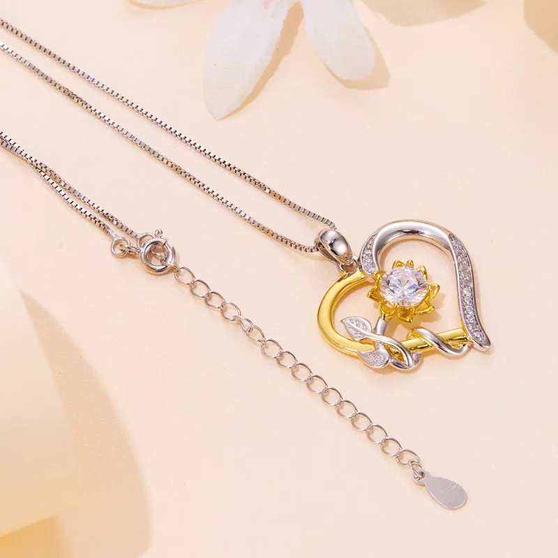 (imagen para) Collar de Moissanita con Estilo Pandora "Amor" (Un Certificado) - MSN012 - Ver 4
