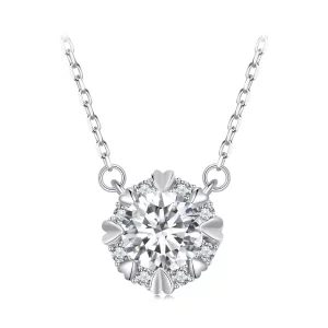 (imagen para) Collar de Moissanita Exquisito de Estilo Pandora (Un Certificado) - MSN011