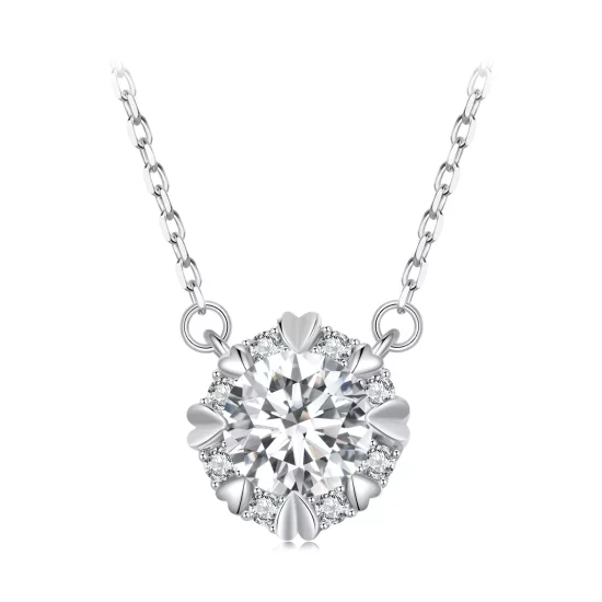(imagen para) Collar de Moissanita Exquisito de Estilo Pandora (Un Certificado) - MSN011