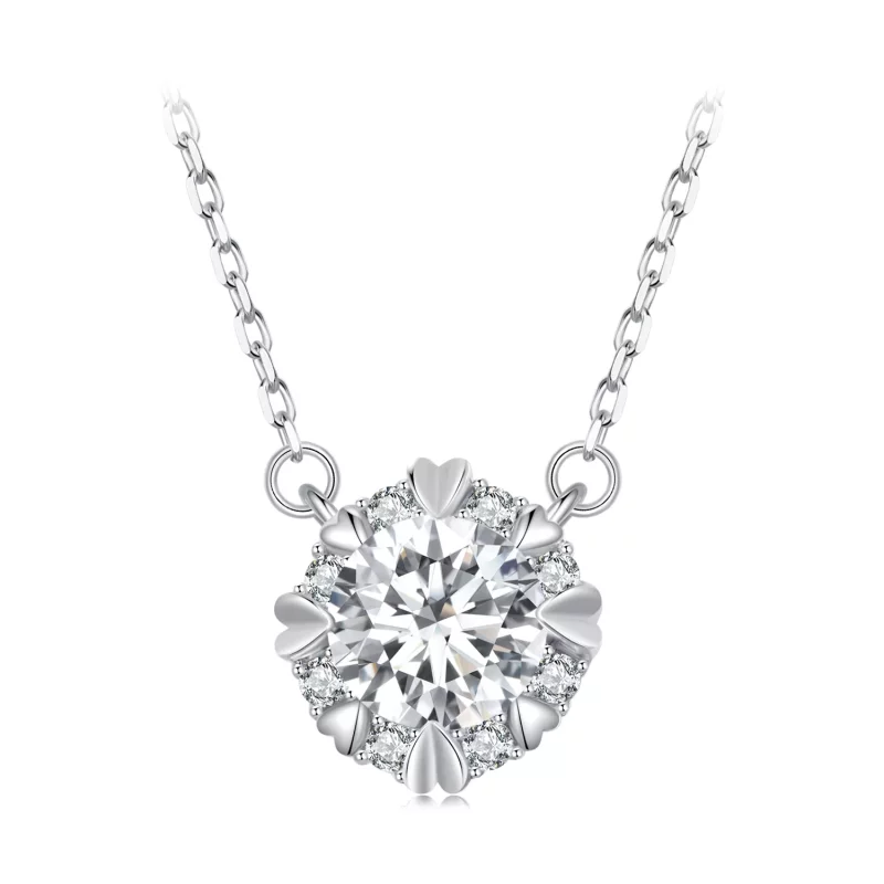 (imagen para) Collar de Moissanita Exquisito de Estilo Pandora (Un Certificado) - MSN011