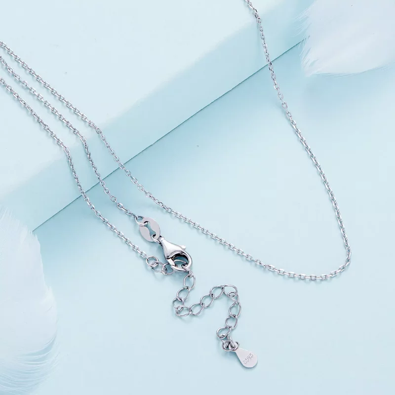 (imagen para) Collar de plata sencillo estilo Pandora - SCA018 - Ver 4