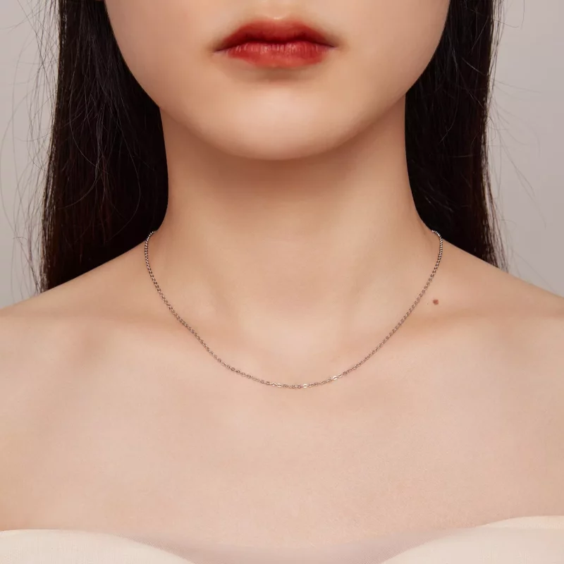 (imagen para) Collar de plata sencillo estilo Pandora - SCA018 - Ver 6