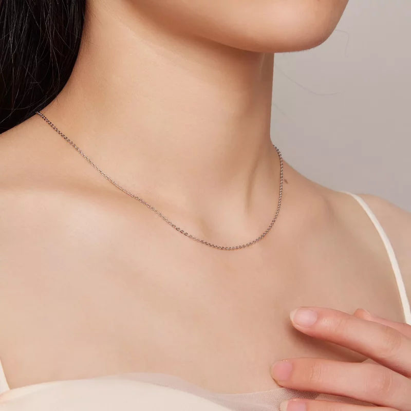 (imagen para) Collar de plata sencillo estilo Pandora - SCA018 - Ver 8