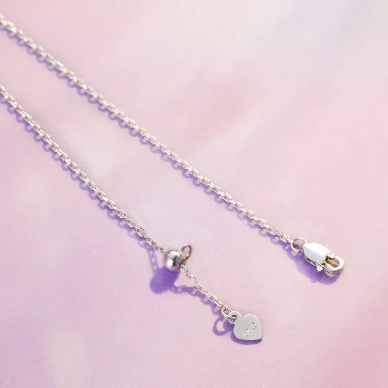(imagen para) Collar elástico estilo Pandora con flores de pensamiento - BSN336 - Ver 4