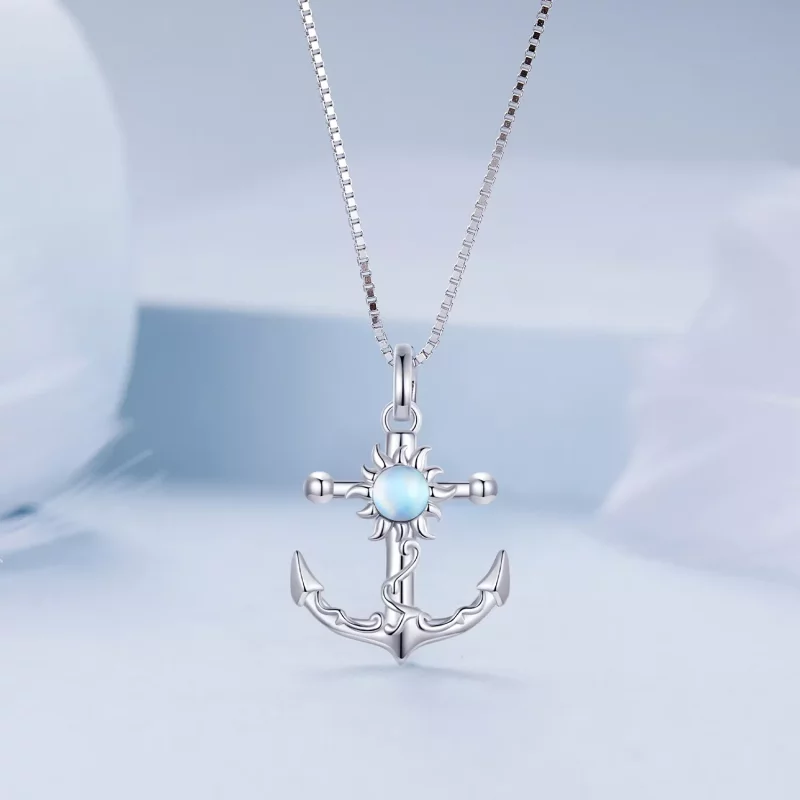 (imagen para) Collar estilo Pandora con ancla - BSN349 - Ver 3