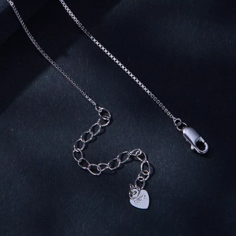 (imagen para) Collar estilo Pandora con colgante de gota de agua de Moissanita (Un certificado - Ver 4