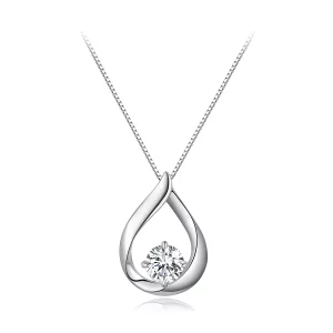 (imagen para) Collar estilo Pandora con colgante de gota de agua de Moissanita (Un certificado) - MSN015