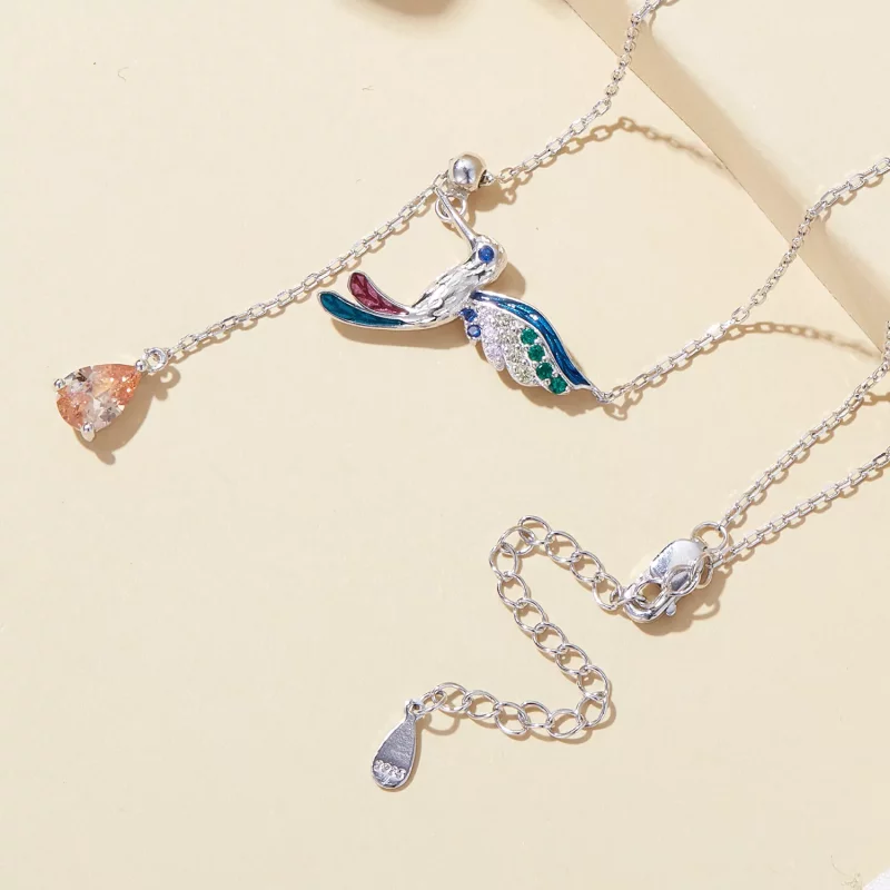 (imagen para) Collar estilo Pandora con colibrí - BSN305 - Ver 4