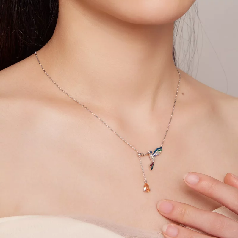 (imagen para) Collar estilo Pandora con colibrí - BSN305 - Ver 8