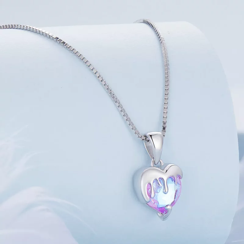 (imagen para) Collar estilo Pandora con corazón fundido - BSN322 - Ver 2