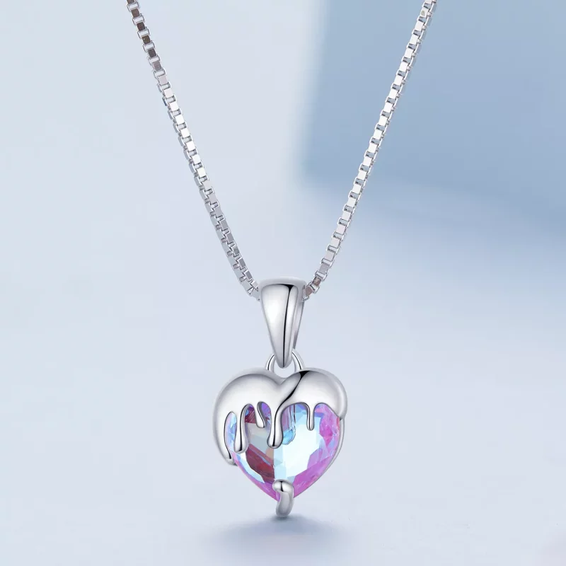 (imagen para) Collar estilo Pandora con corazón fundido - BSN322 - Ver 3