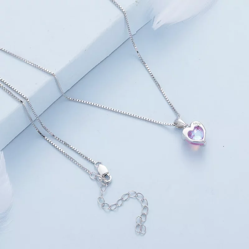 (imagen para) Collar estilo Pandora con corazón fundido - BSN322 - Ver 4