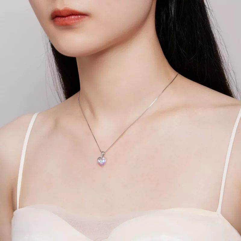 (imagen para) Collar estilo Pandora con corazón fundido - BSN322 - Ver 6