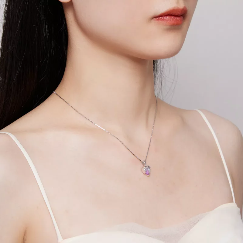(imagen para) Collar estilo Pandora con corazón fundido - BSN322 - Ver 7