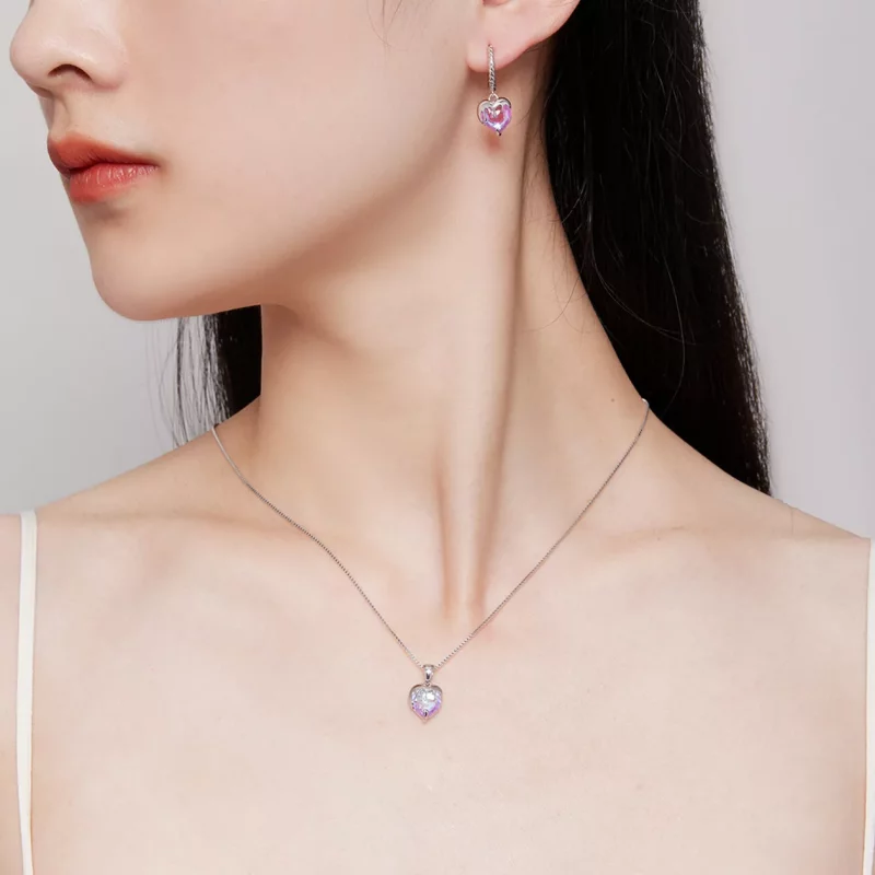 (imagen para) Collar estilo Pandora con corazón fundido - BSN322 - Ver 8