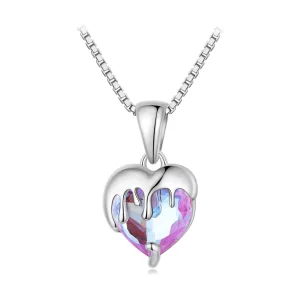 Collar estilo Pandora con corazón fundido - BSN322 (imagen para) Collar estilo Pandora con corazón fundido - BSN322