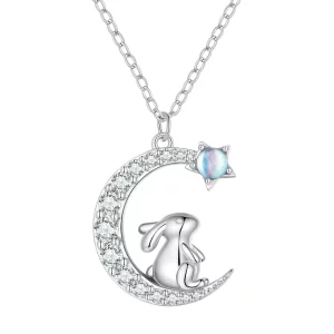 (imagen para) Collar estilo Pandora con conejo lunar - BSN302