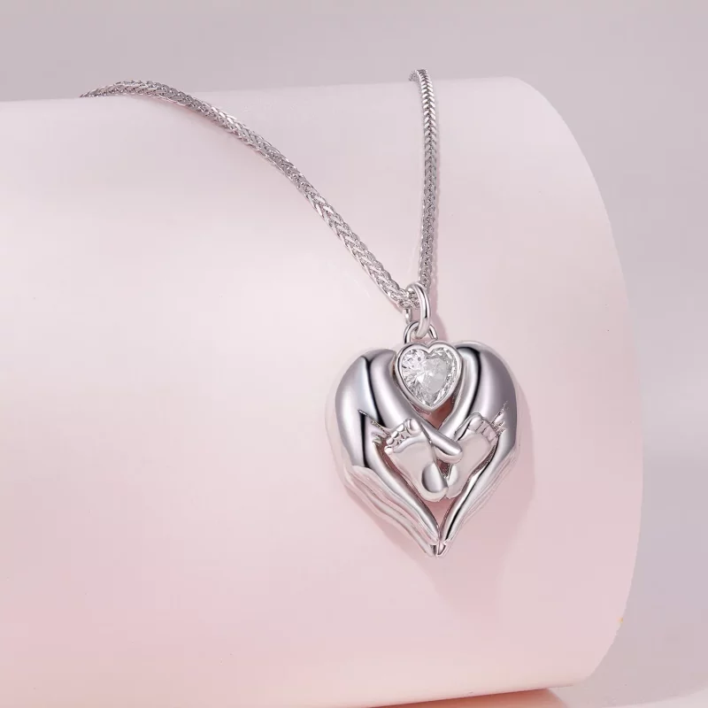 (imagen para) Collar estilo Pandora con huella del pie - SCN497 - Ver 2