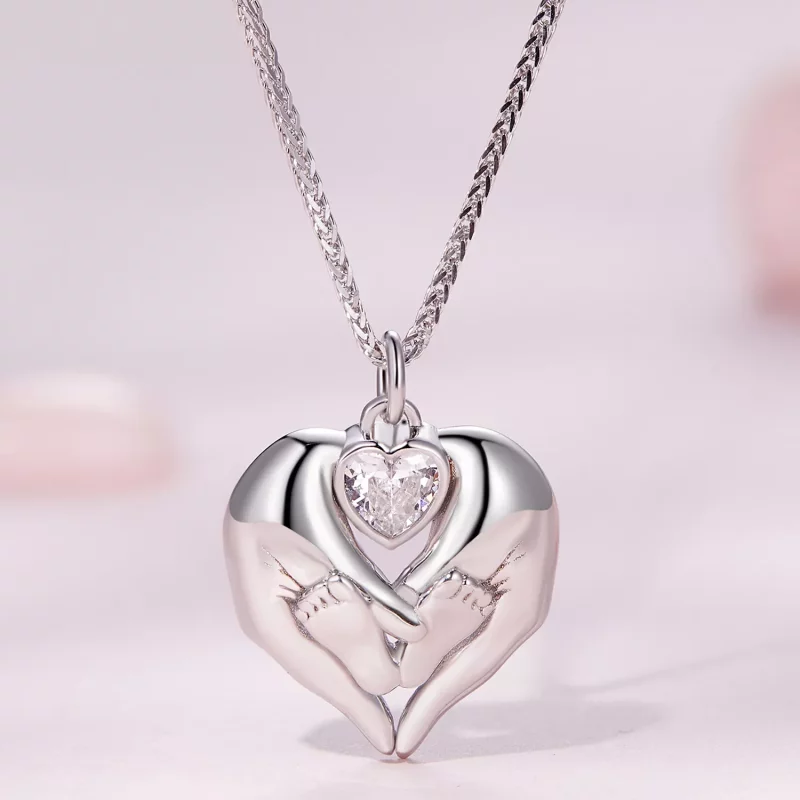 (imagen para) Collar estilo Pandora con huella del pie - SCN497 - Ver 3