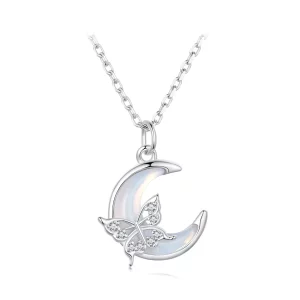 (imagen para) Collar estilo Pandora con luna y mariposa - BSN353