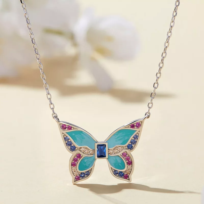 (imagen para) Collar estilo Pandora con mariposa - BSN306 - Ver 2