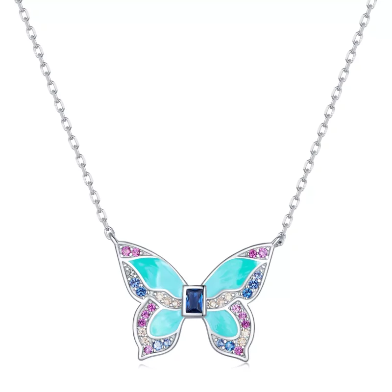 (imagen para) Collar estilo Pandora con mariposa - BSN306 - Ver 3