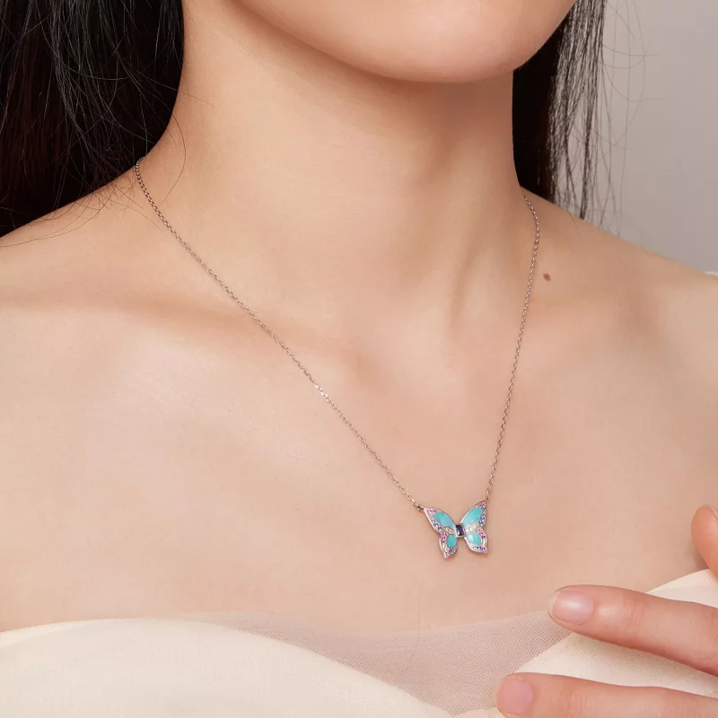 (imagen para) Collar estilo Pandora con mariposa - BSN306 - Ver 8
