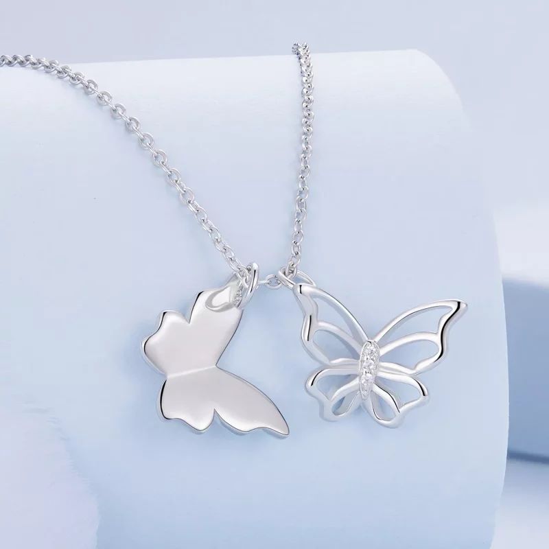 (imagen para) Collar estilo Pandora con mariposa - BSN321 - Ver 2