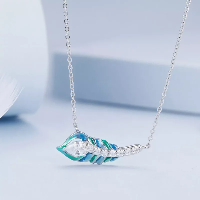 (imagen para) Collar estilo Pandora con pluma - BSN346 - Ver 3