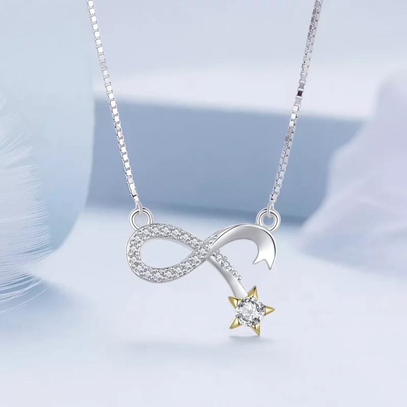 (imagen para) Collar estilo Pandora con símbolo de infinito - BSN351 - Ver 3