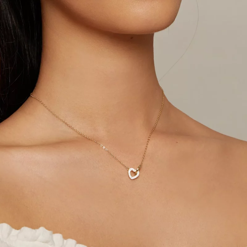 (imagen para) Collar estilo Pandora Corazón a Corazón-Plata 925 - SCN181-B - Ver 4