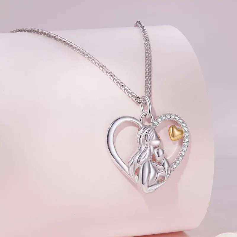 (imagen para) Collar estilo Pandora de Profundo Amor entre Madre e Hijo - SCN498 - Ver 2