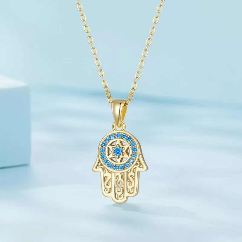 (imagen para) Collar estilo Pandora dorado del Guardián de Fátima - SCN264-B - Ver 2
