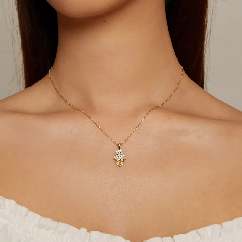 (imagen para) Collar estilo Pandora dorado del Guardián de Fátima - SCN264-B - Ver 5