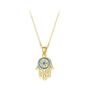 (imagen para) Collar estilo Pandora dorado del Guardián de Fátima - SCN264-B