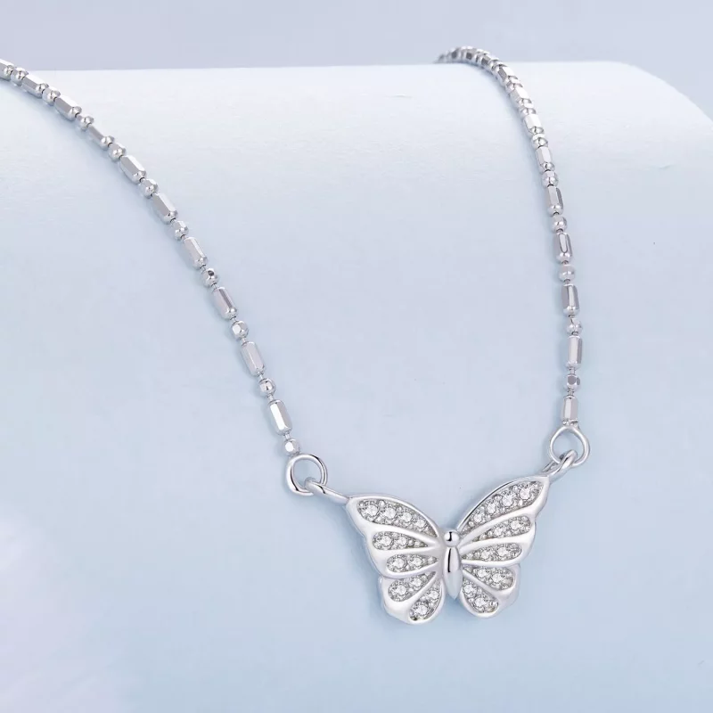 (imagen para) Collar inteligente estilo Pandora con mariposa - BSN352 - Ver 2