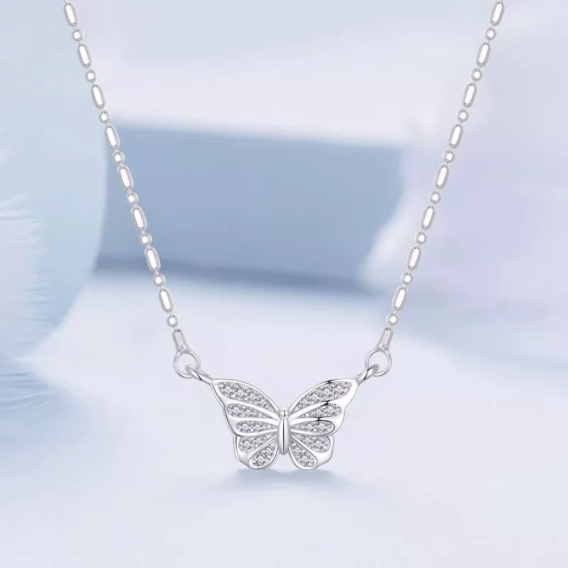 (imagen para) Collar inteligente estilo Pandora con mariposa - BSN352 - Ver 3