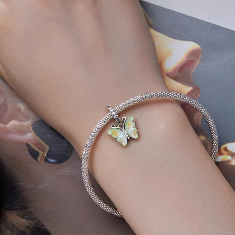 (imagen para) Dije colgante de mariposa Aurora verde estilo Pandora - SCC2305-GN - Ver 6