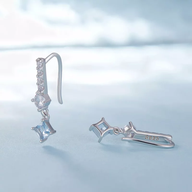 (imagen para) Elegantes pendientes colgantes estilo Pandora con piedras preciosas - SCE1586 - Ver 2